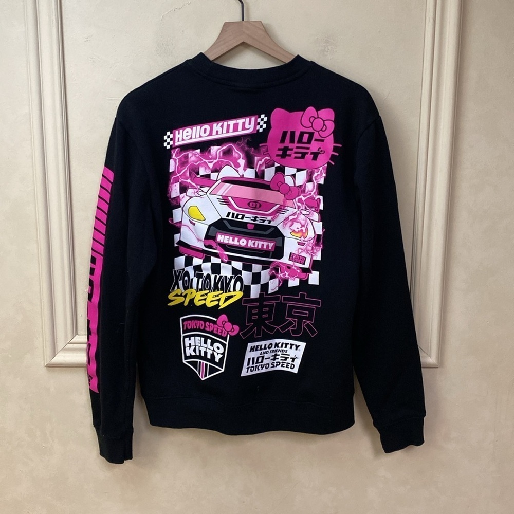 Sanrio Hello Kitty Black Graphic Pullover Sweatshirt Size Large - Picture 3 of 3